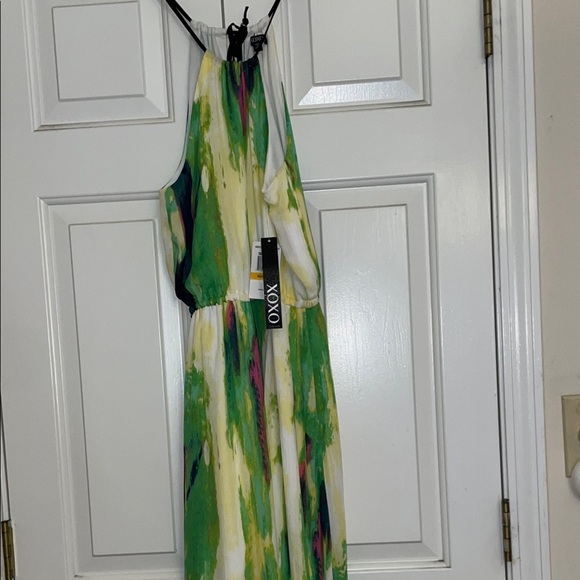 XOXO Vibrant Green and Yellow Dress S - Picture 3 of 7